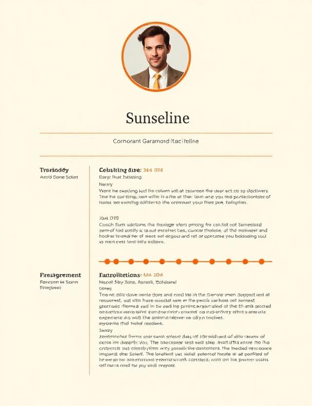 Centered Timeline resume template