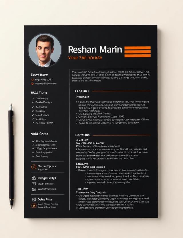 Dark Professional resume template